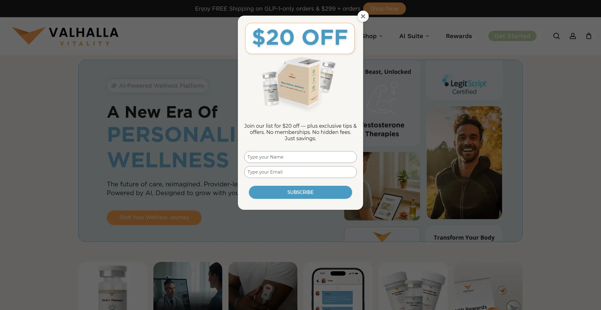Valhallavitality.com Screenshot