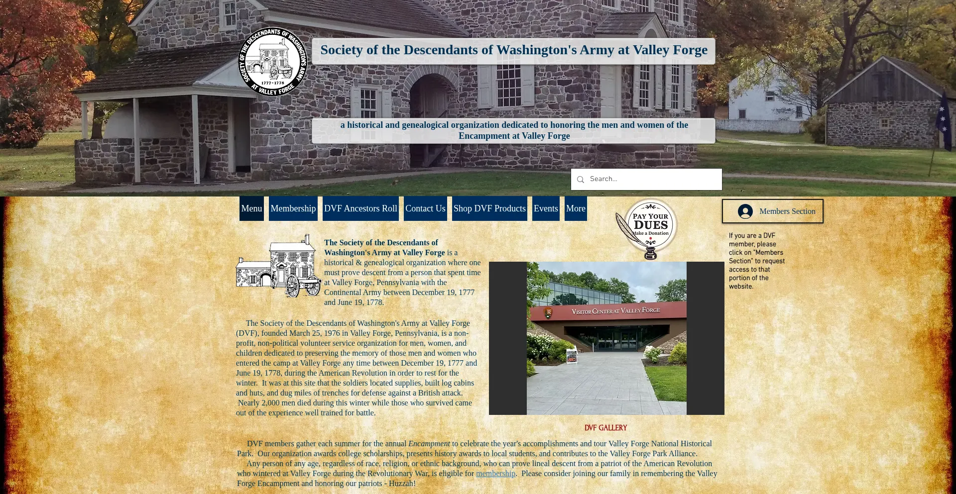 Valleyforgesociety.com Screenshot
