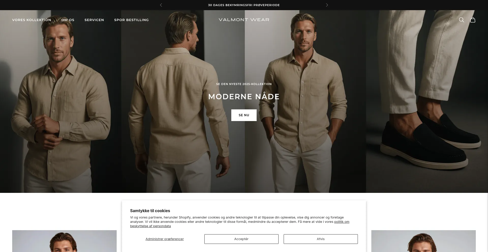 Website screenshot of Valmontwear.com