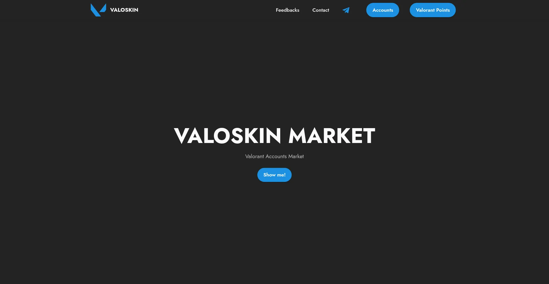 Website screenshot of Valoskin.pro