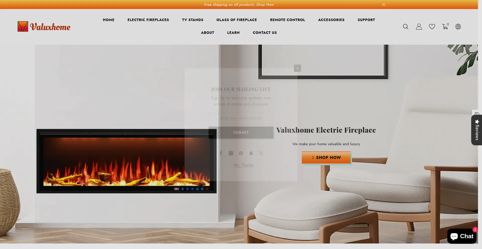 Valuxhomeproducts.com Screenshot