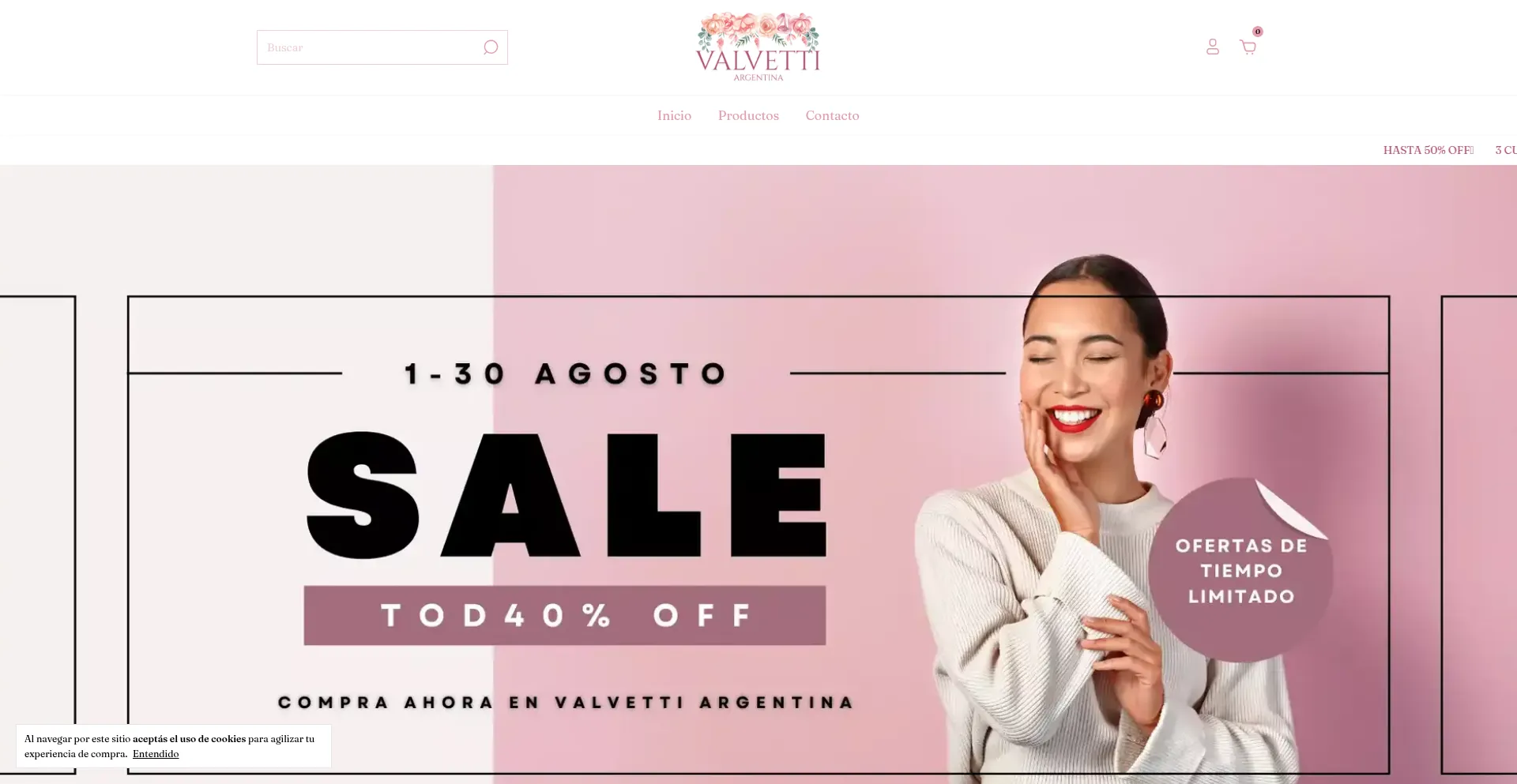 Website screenshot of Valvettiargentina.com