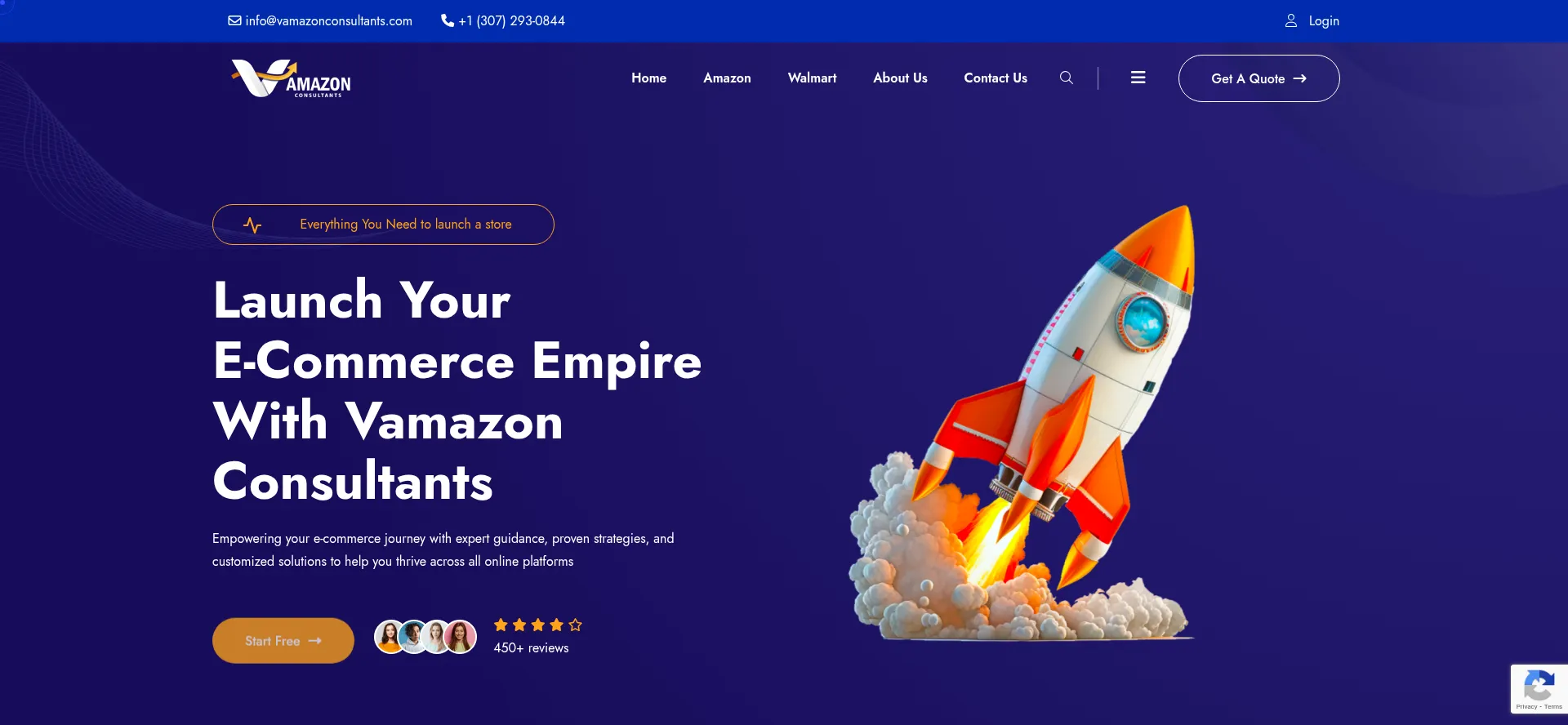 Website screenshot of Vamazonconsultants.com
