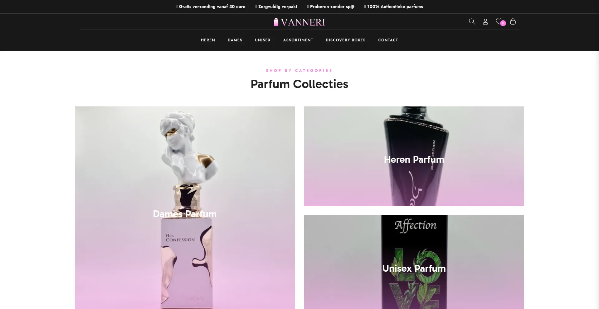 Website screenshot of Vanneri.nl