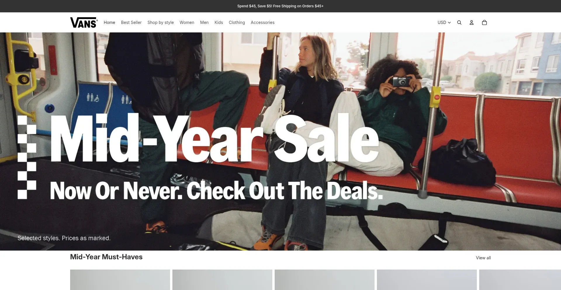 Website screenshot of Vans-factory.com