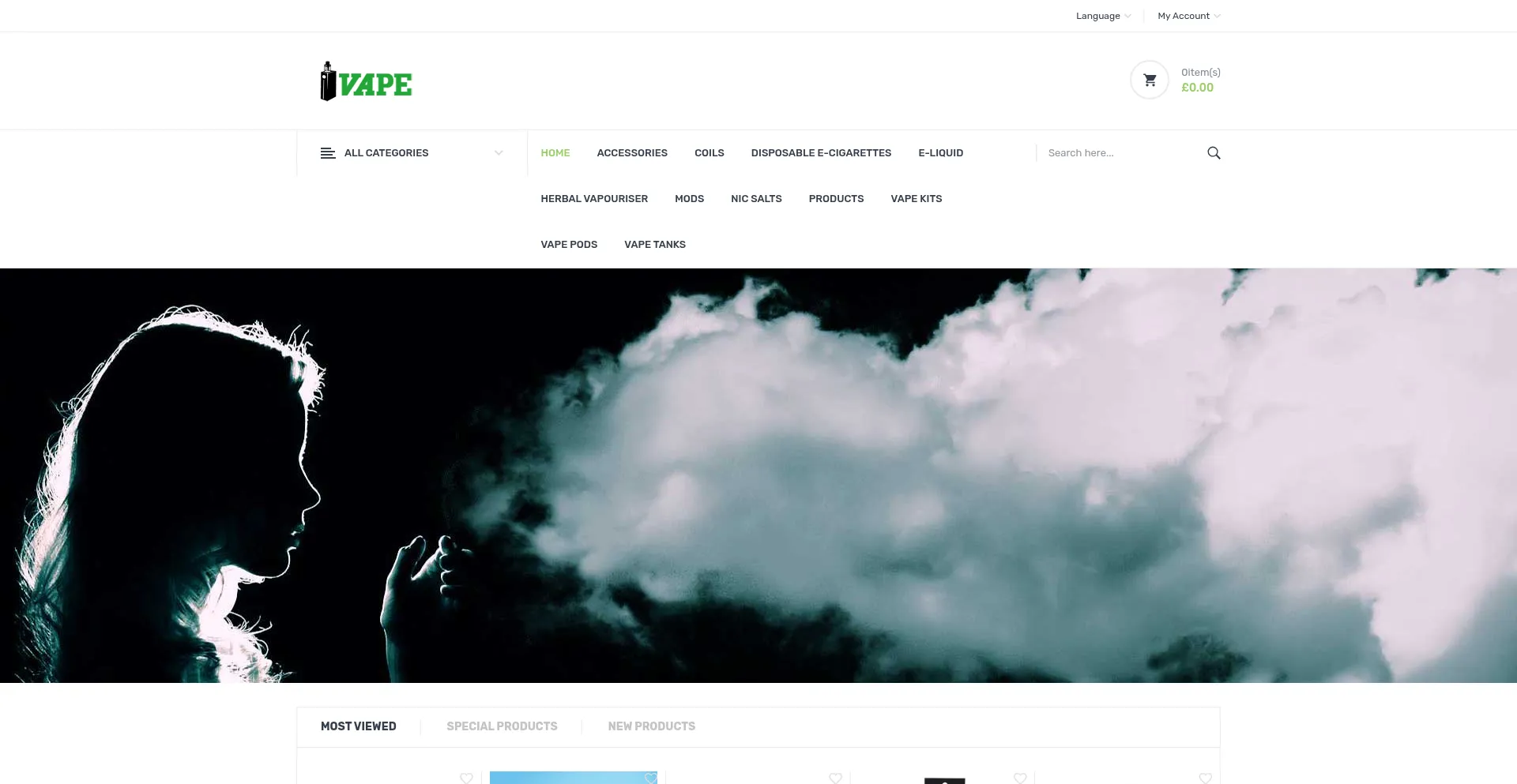 Website screenshot of Vapedeviceuk.com