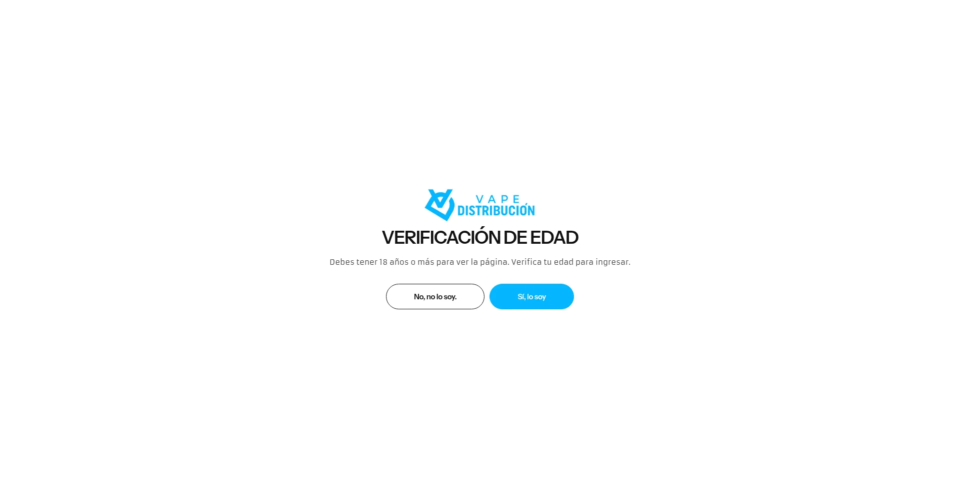 Website screenshot of Vapedistribucion.es