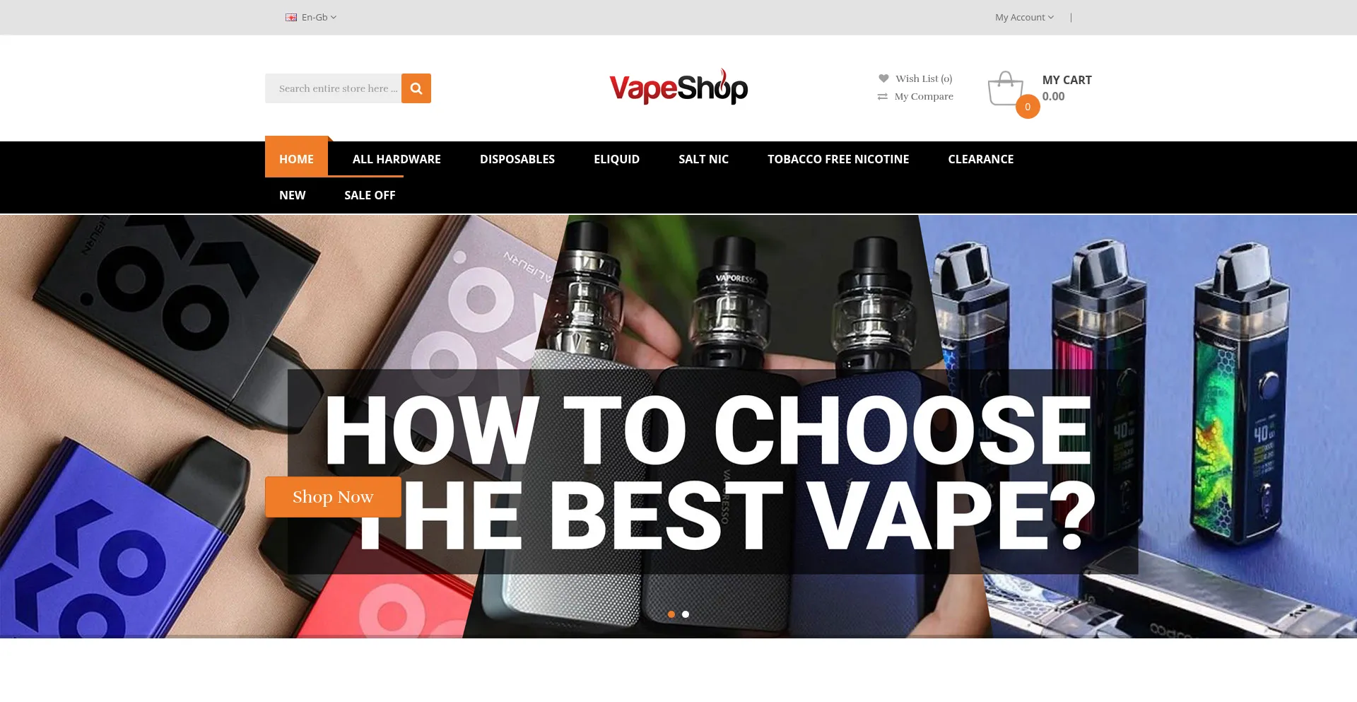 Website screenshot of Vapegoto.com