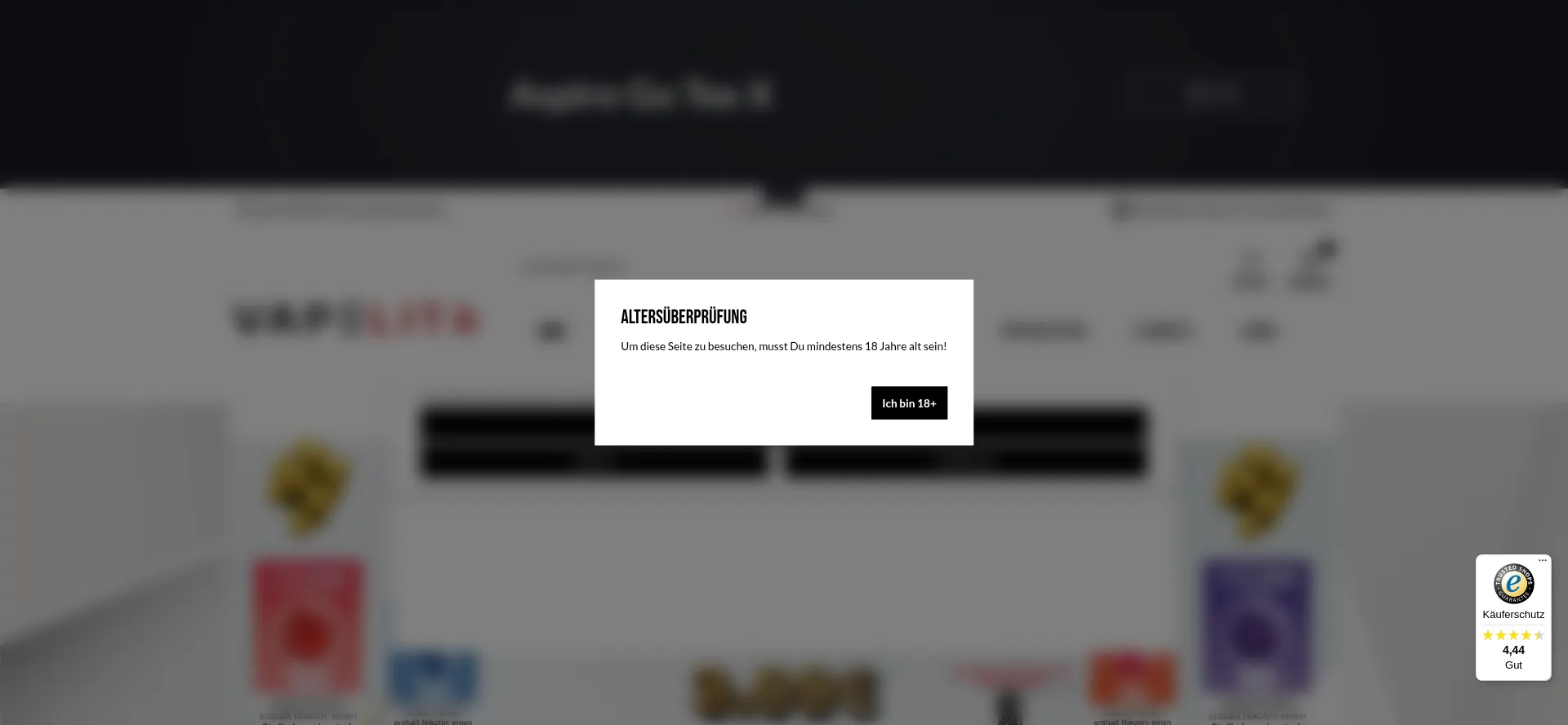 Website screenshot of Vapelit.de