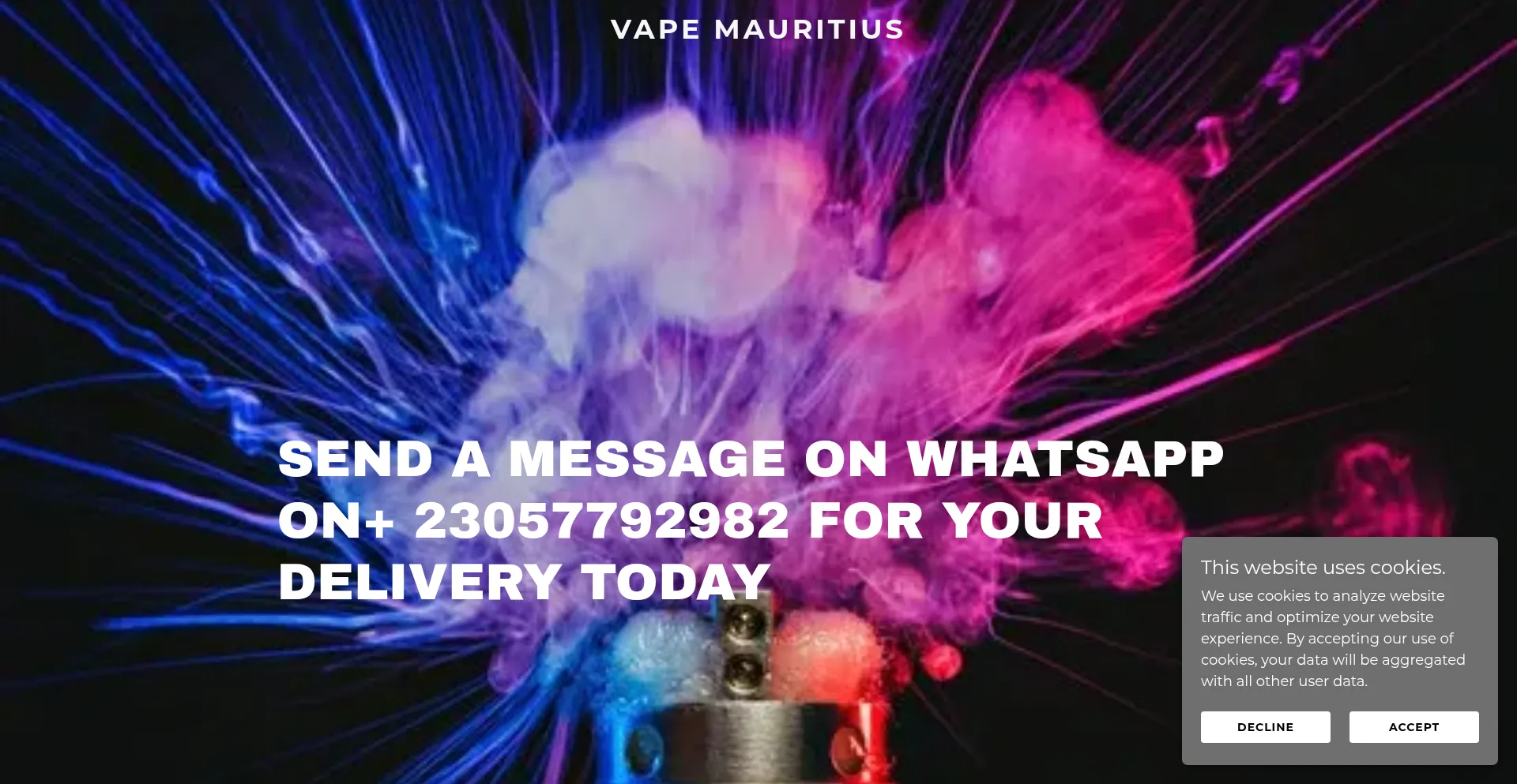 Website screenshot of Vapemauritius.com