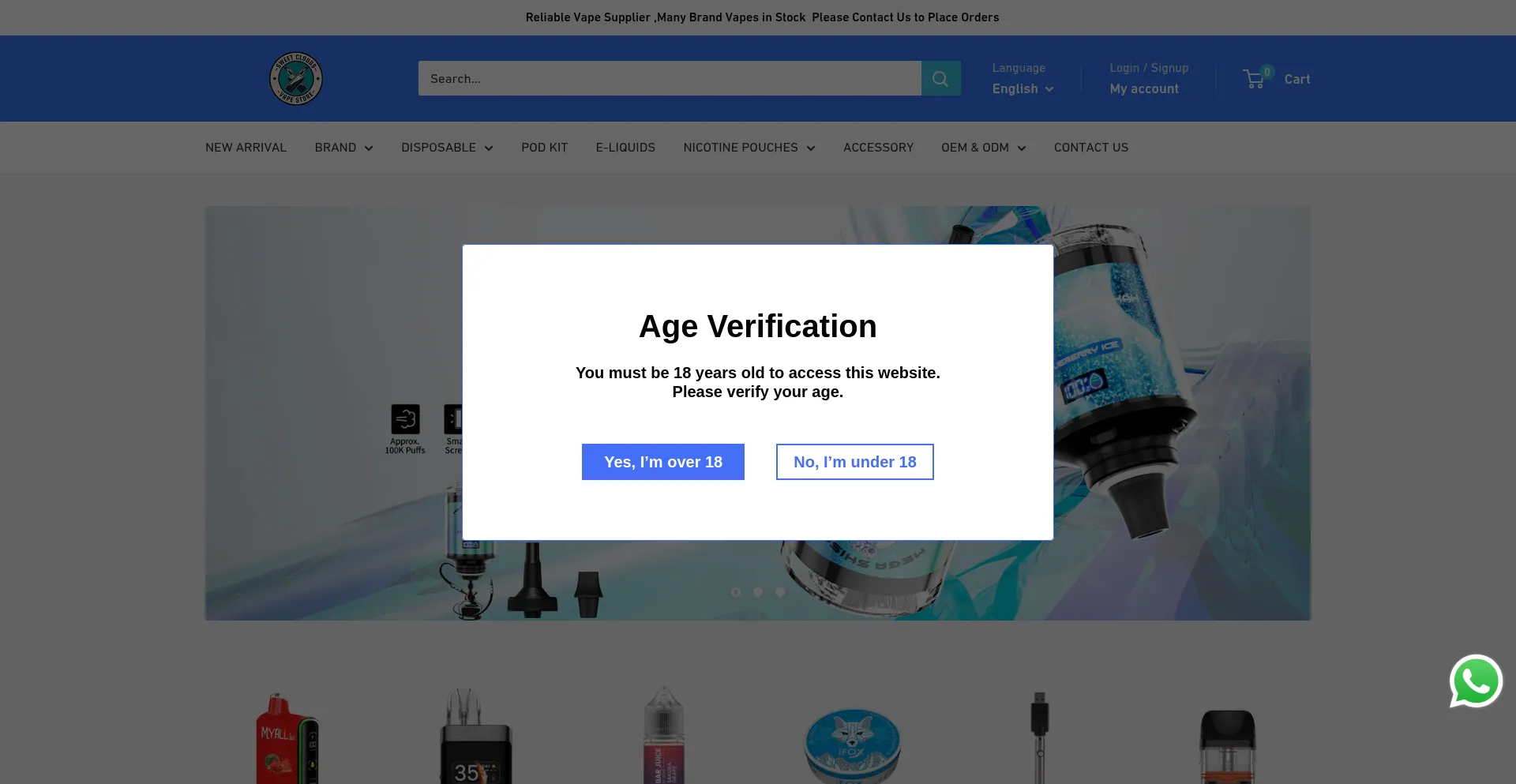 Website screenshot of Vapepenb2b.com