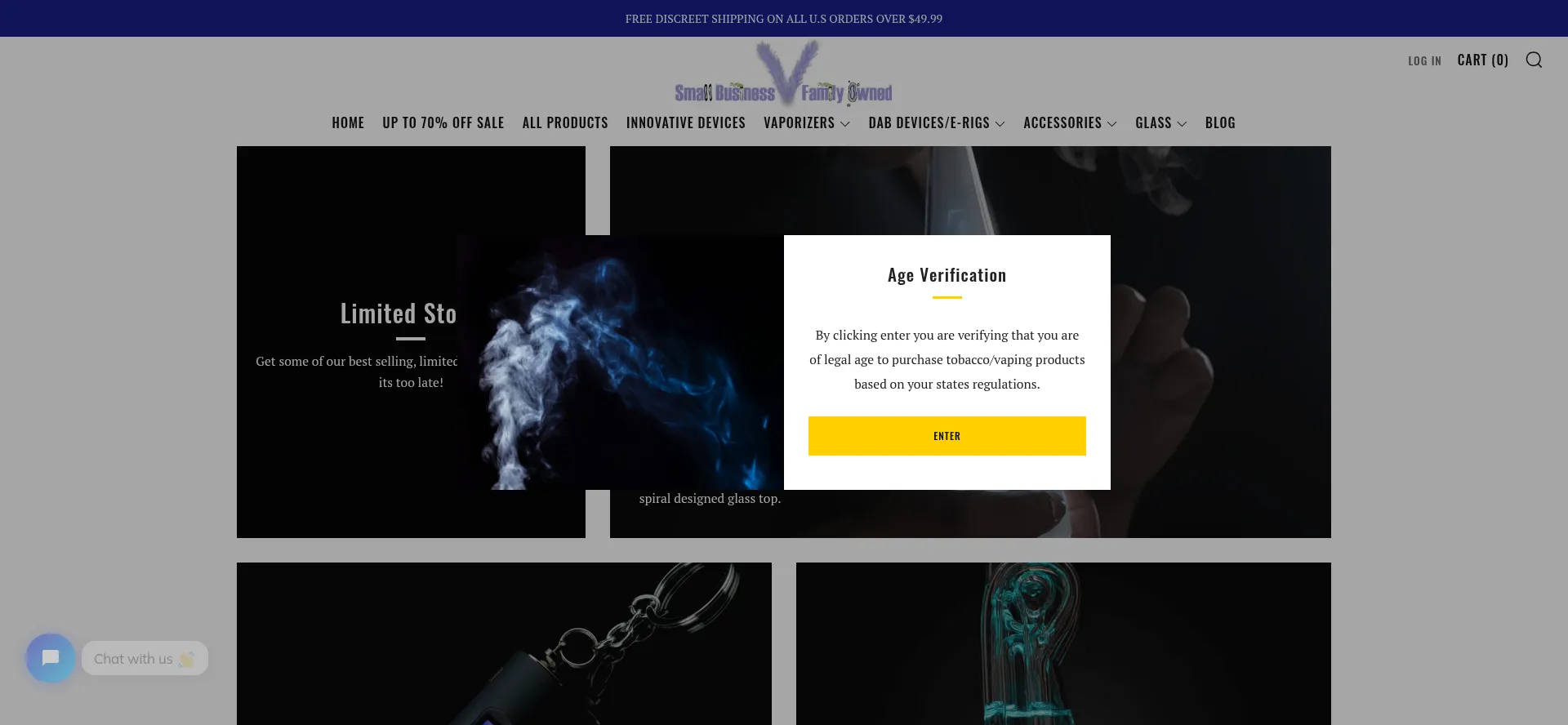 Website screenshot of Vapestur.com