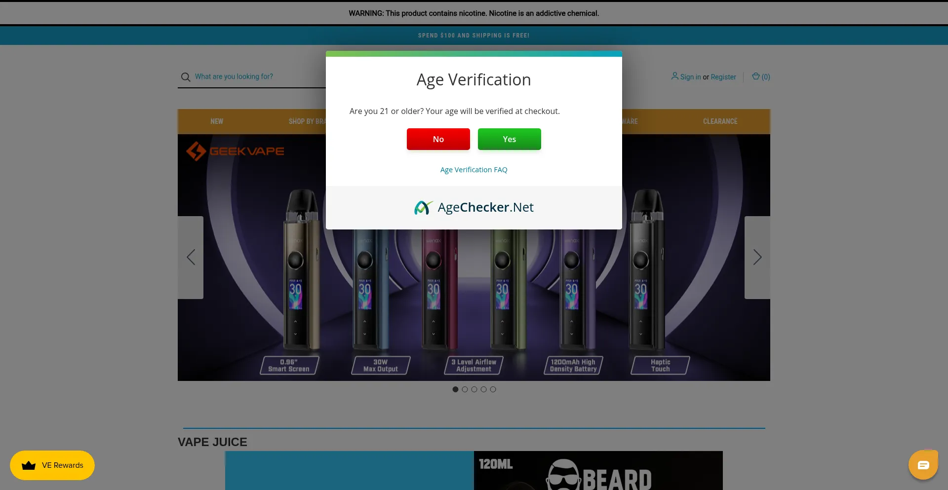Vaporempire.com Screenshot