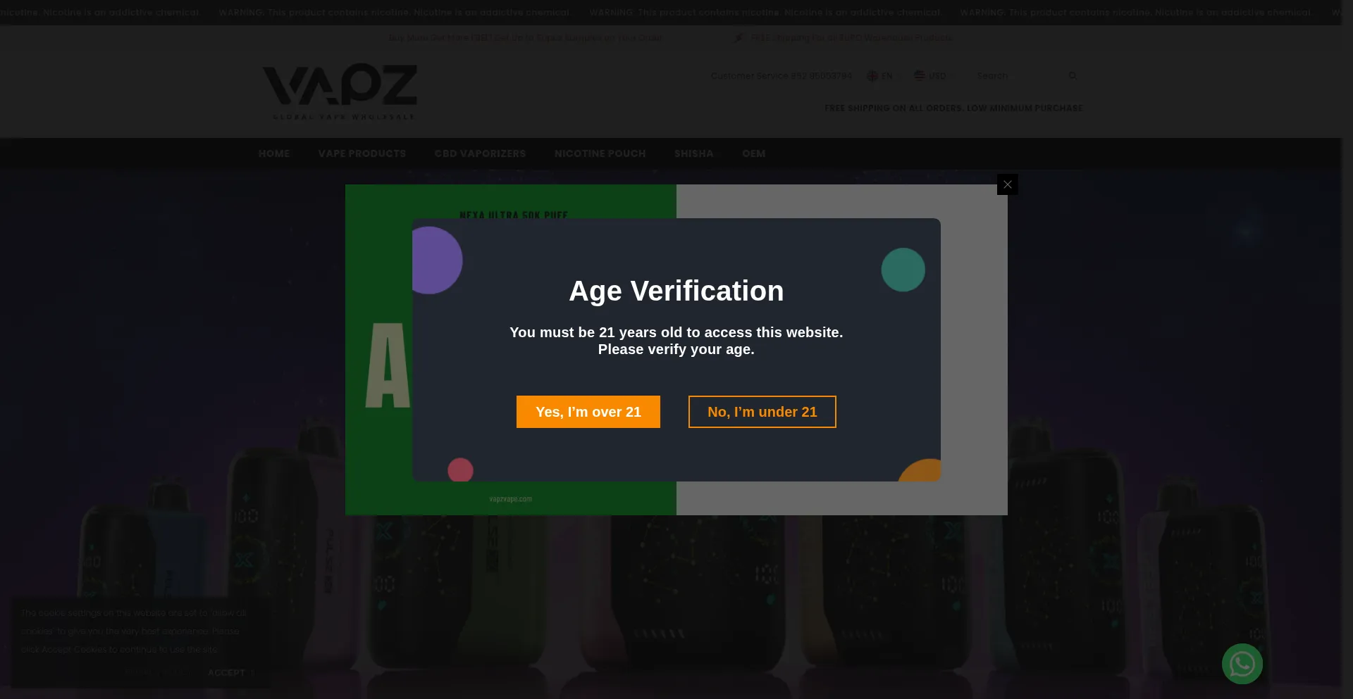 Vapzvape.com Screenshot