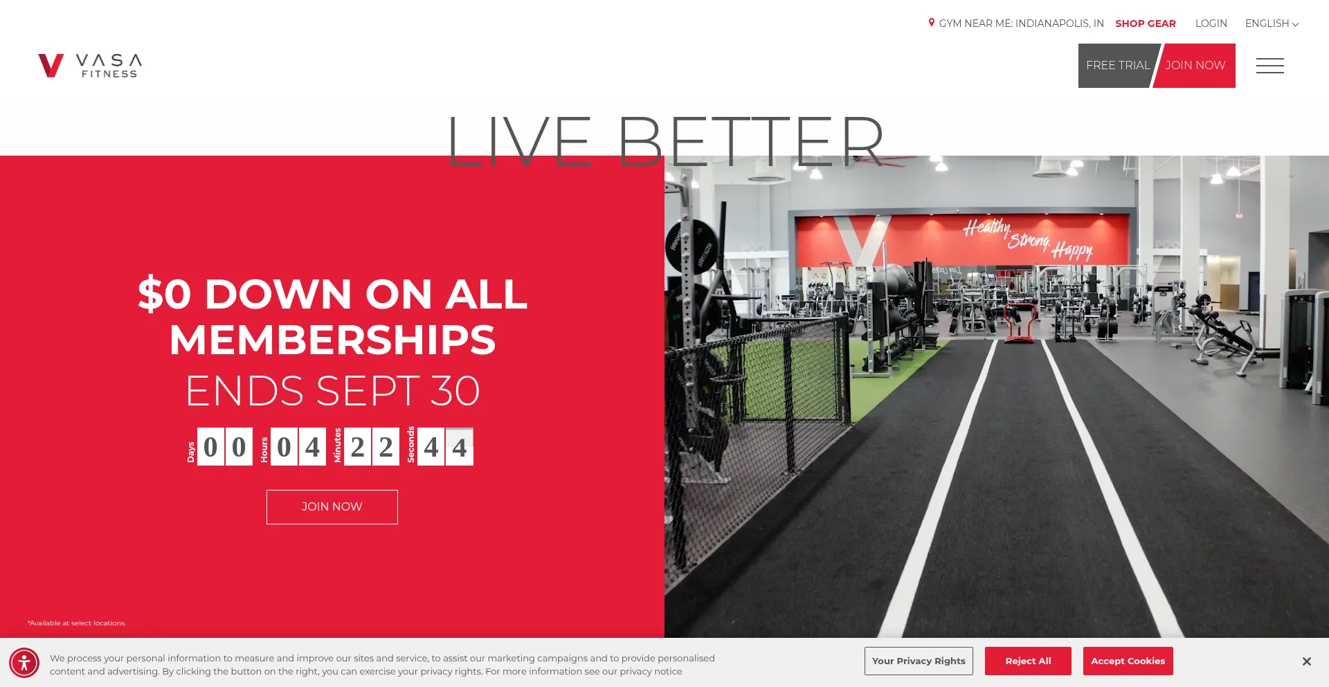 Vasafitness.com Screenshot
