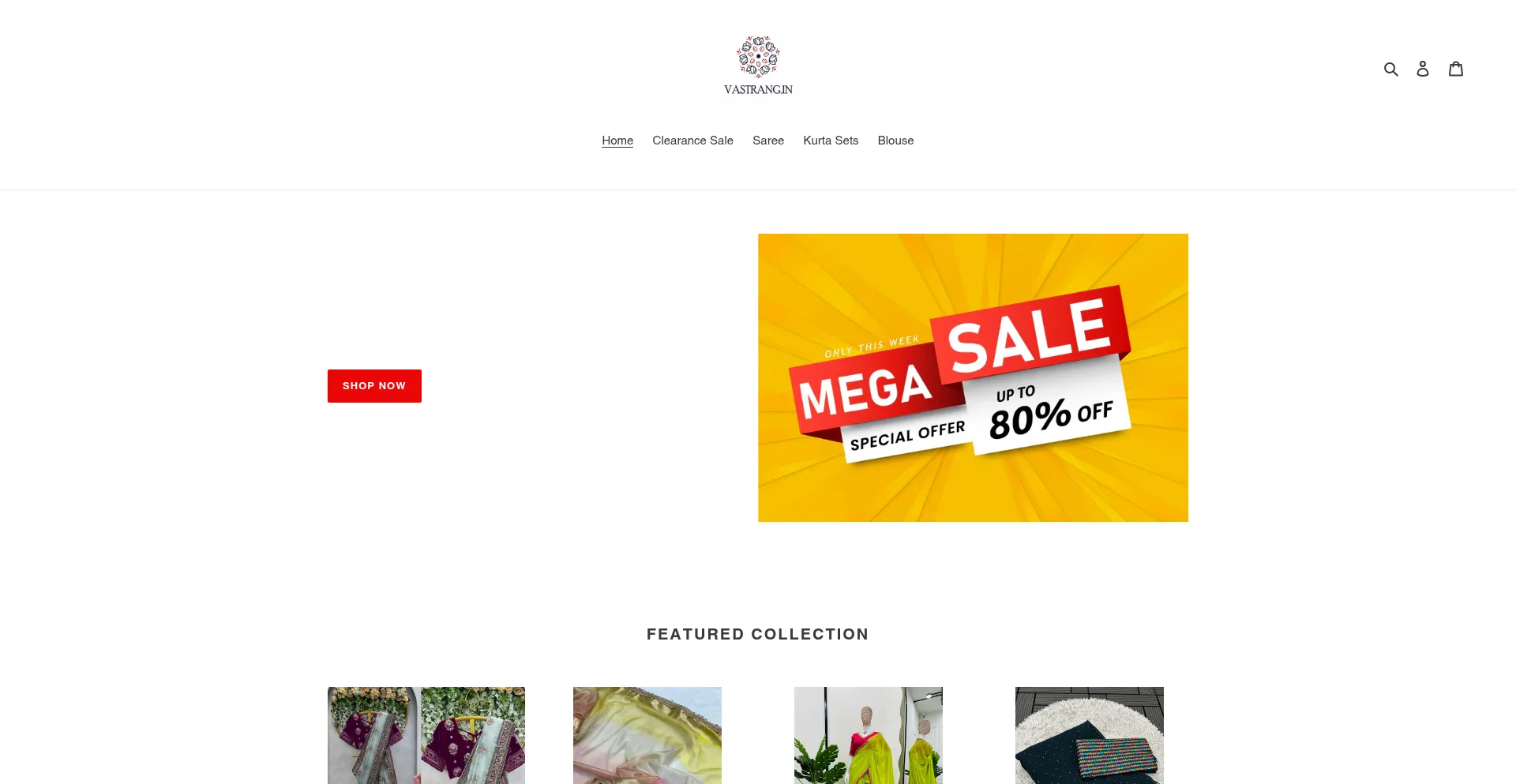 Website screenshot of Vastrang.in