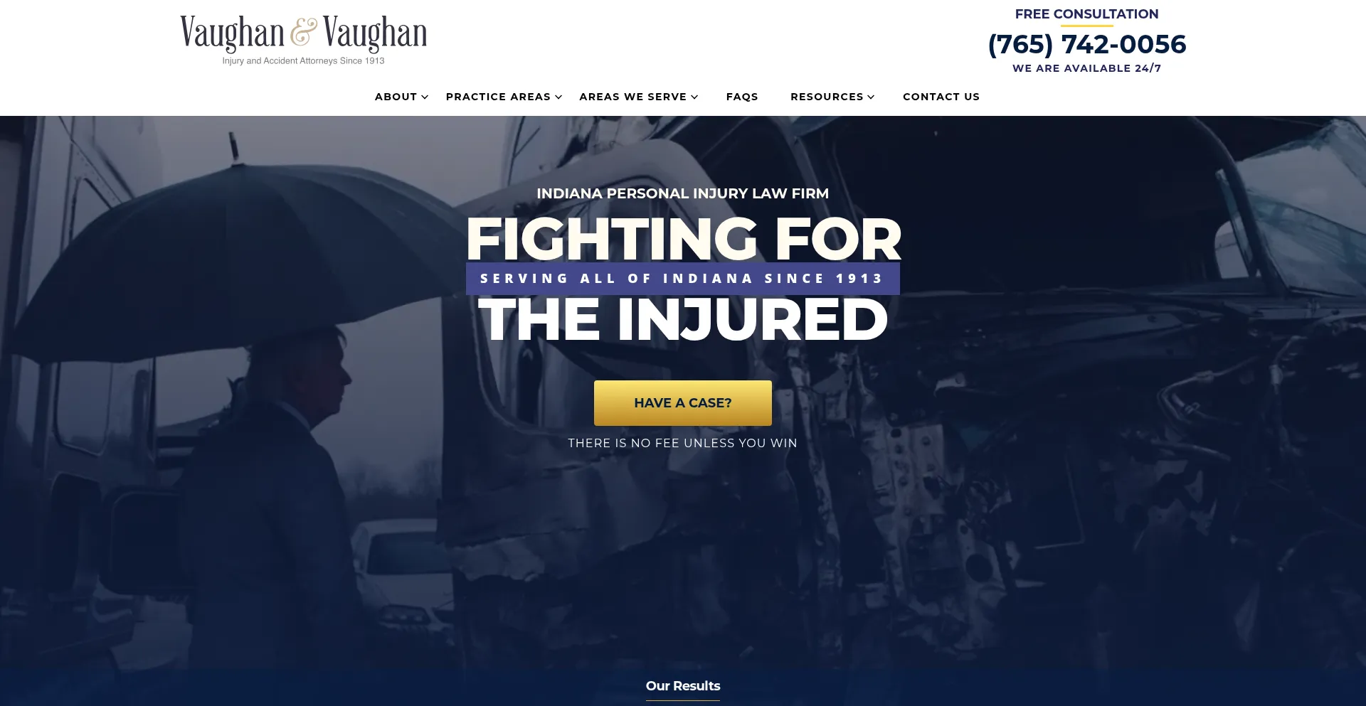 Website screenshot of Vaughanandvaughan.com