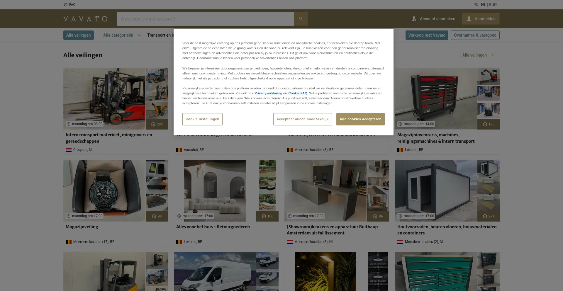 Website screenshot of Vavato.com