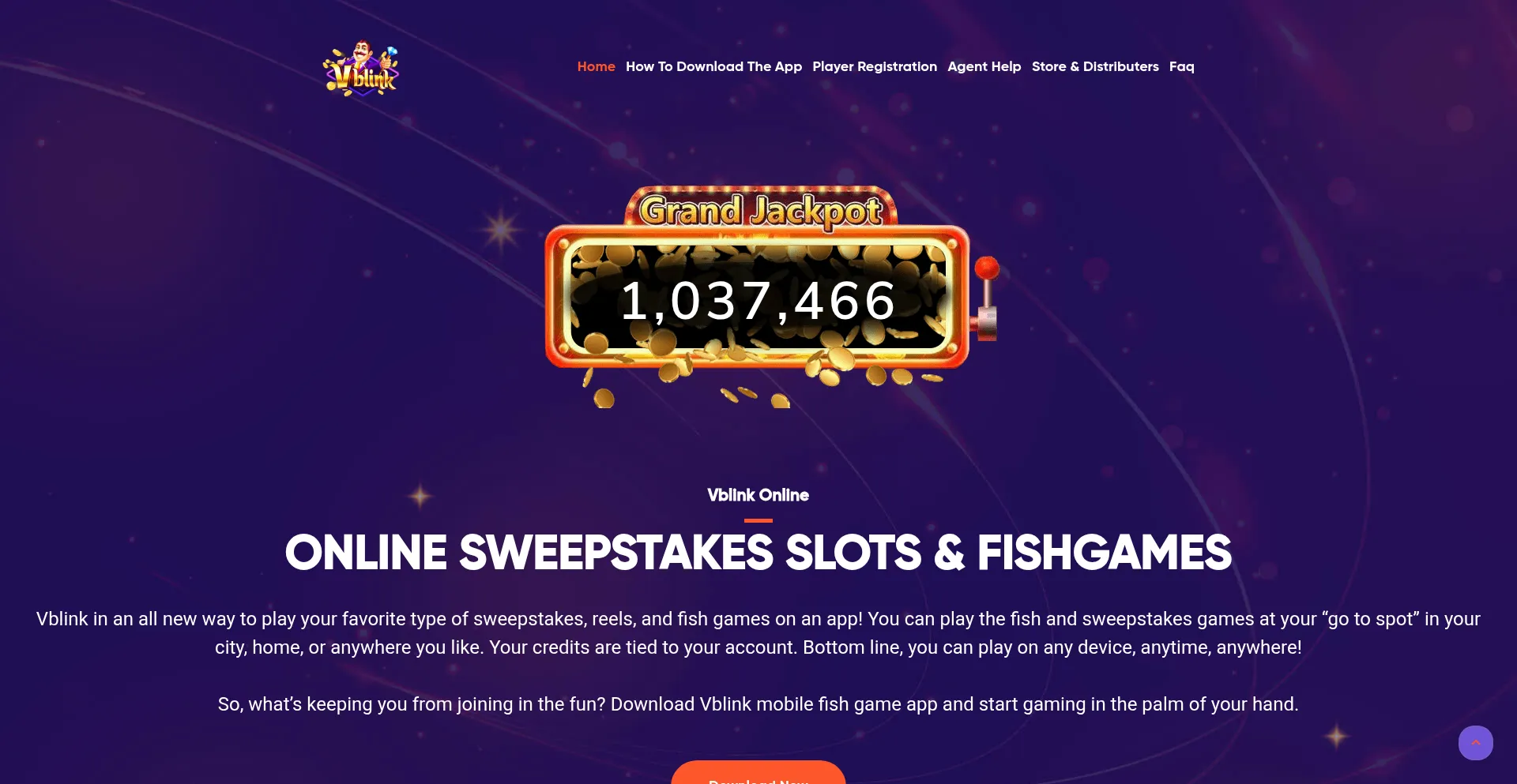 Website screenshot of Vblinkonline.com