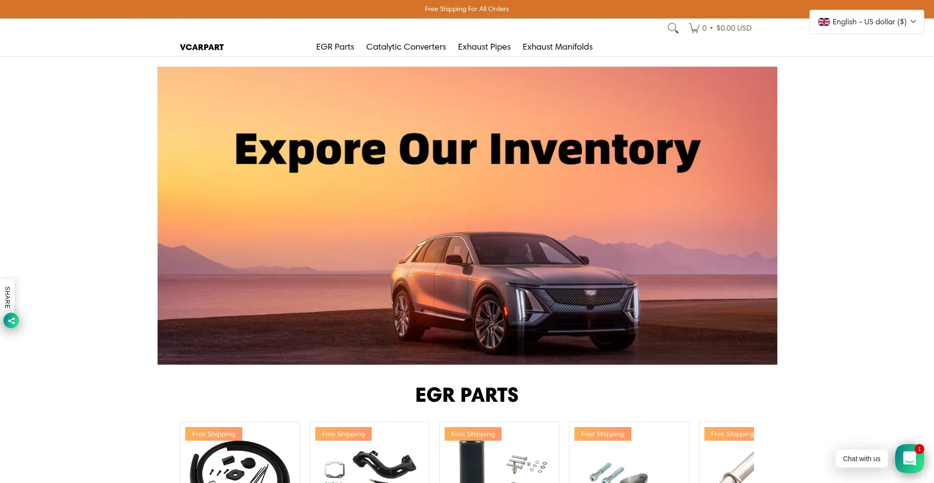 Website screenshot of Vcarpart.com
