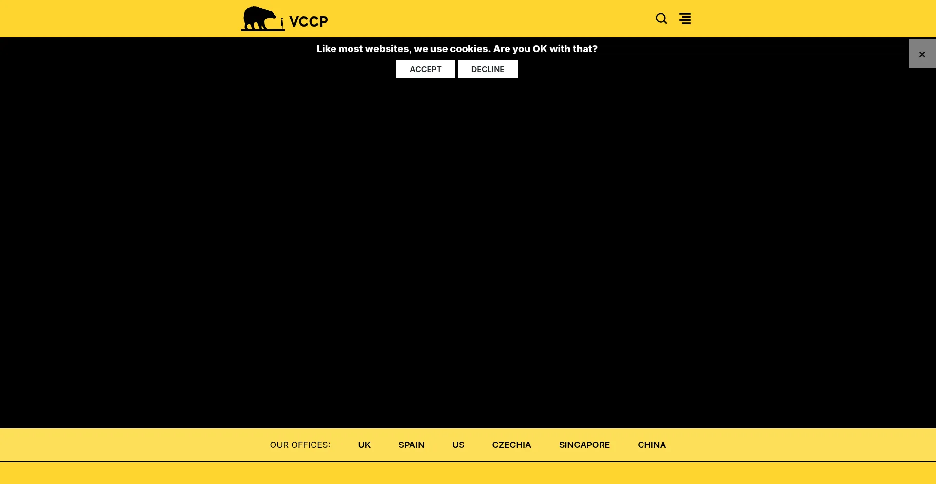 Website screenshot of Vccp.com