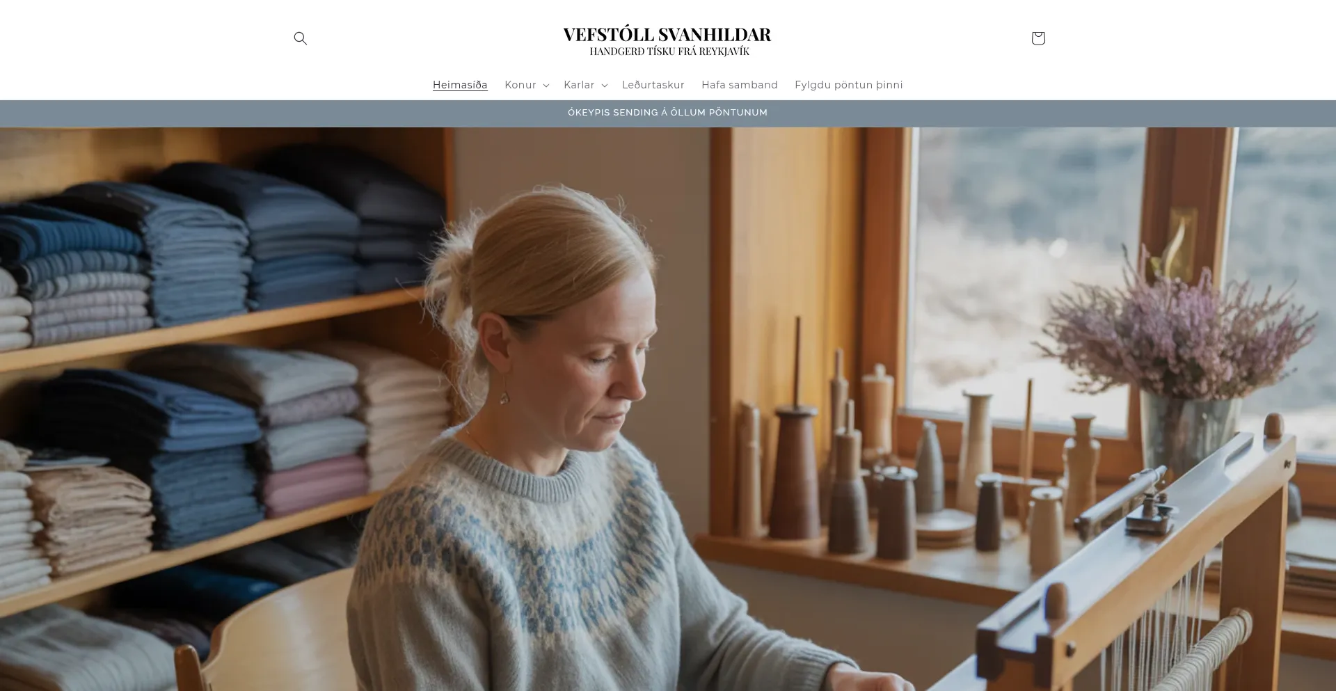 Website screenshot of Vefstollsvanhildar.com