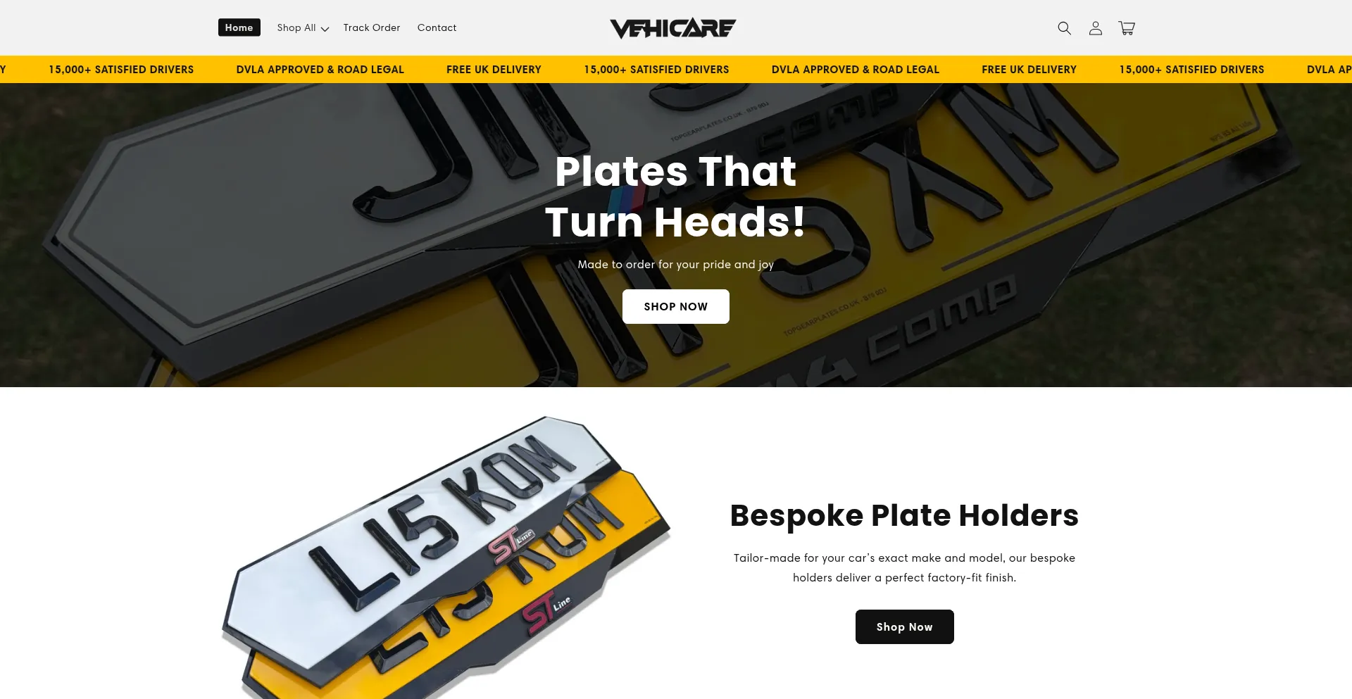 Website screenshot of Vehicare.co