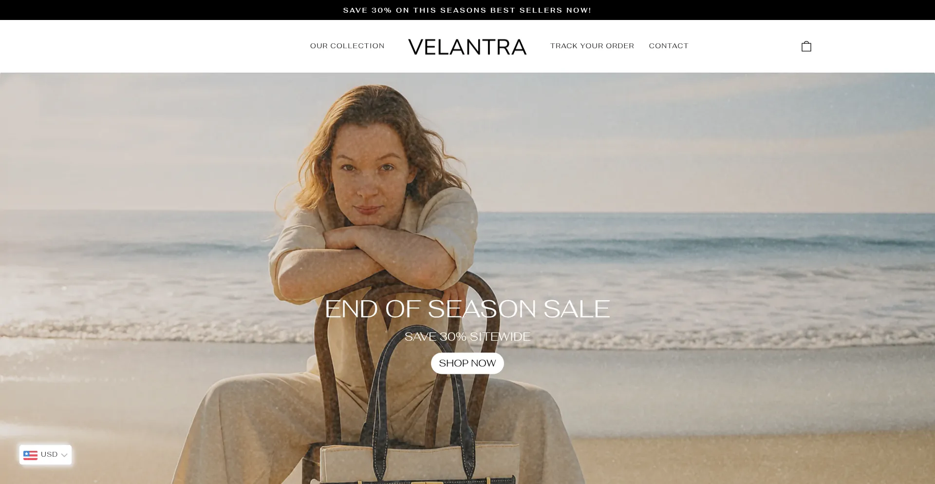 Website screenshot of Velantrafashion.com
