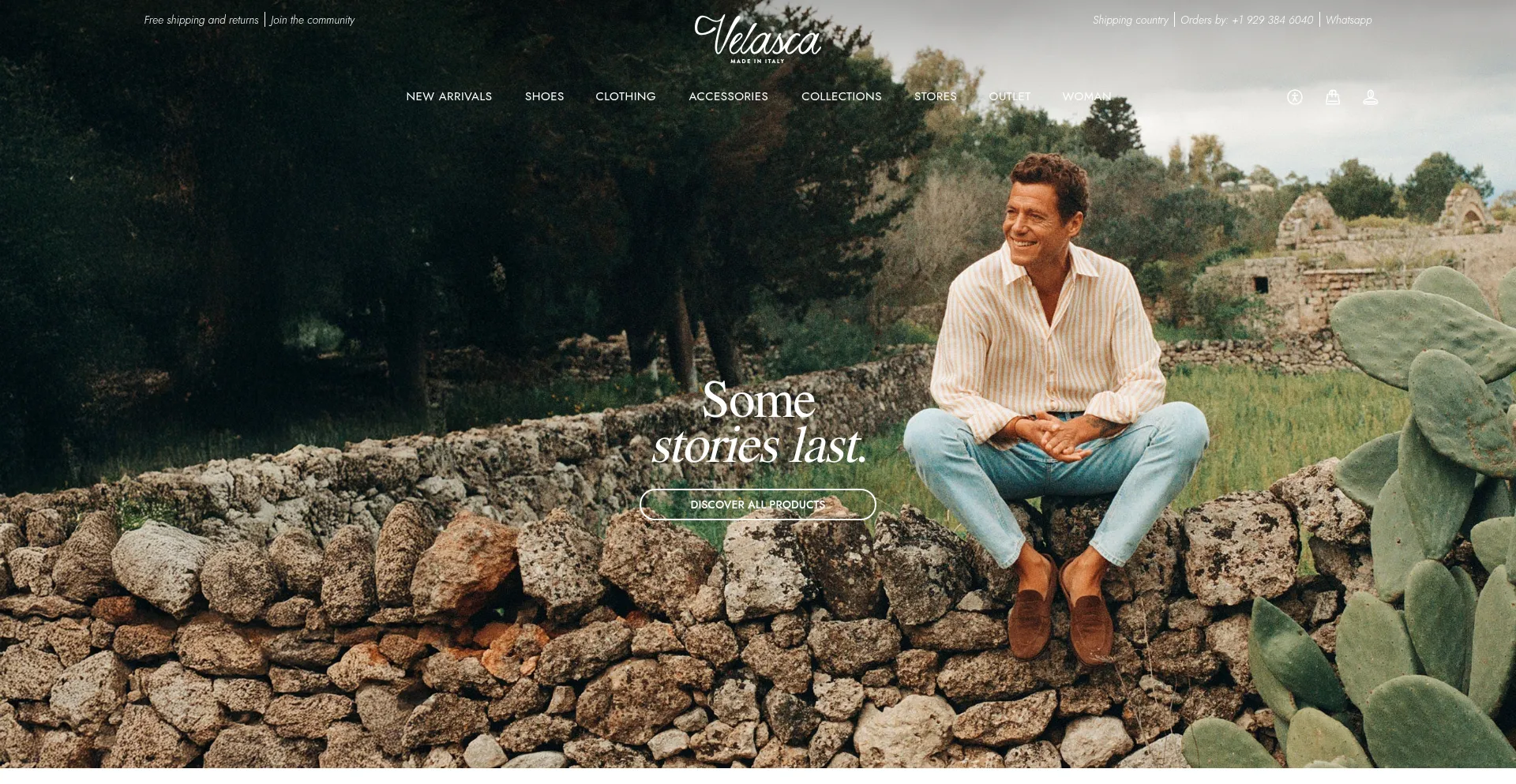Website screenshot of Velasca.com