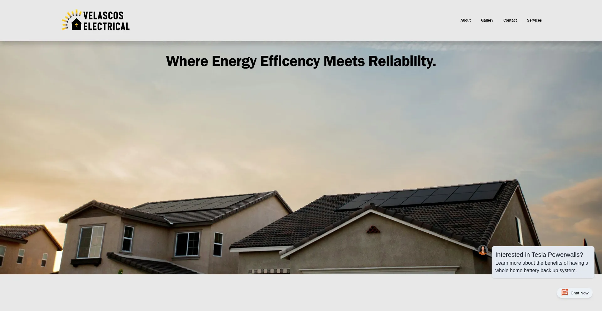 Website screenshot of Velascoelectric.com