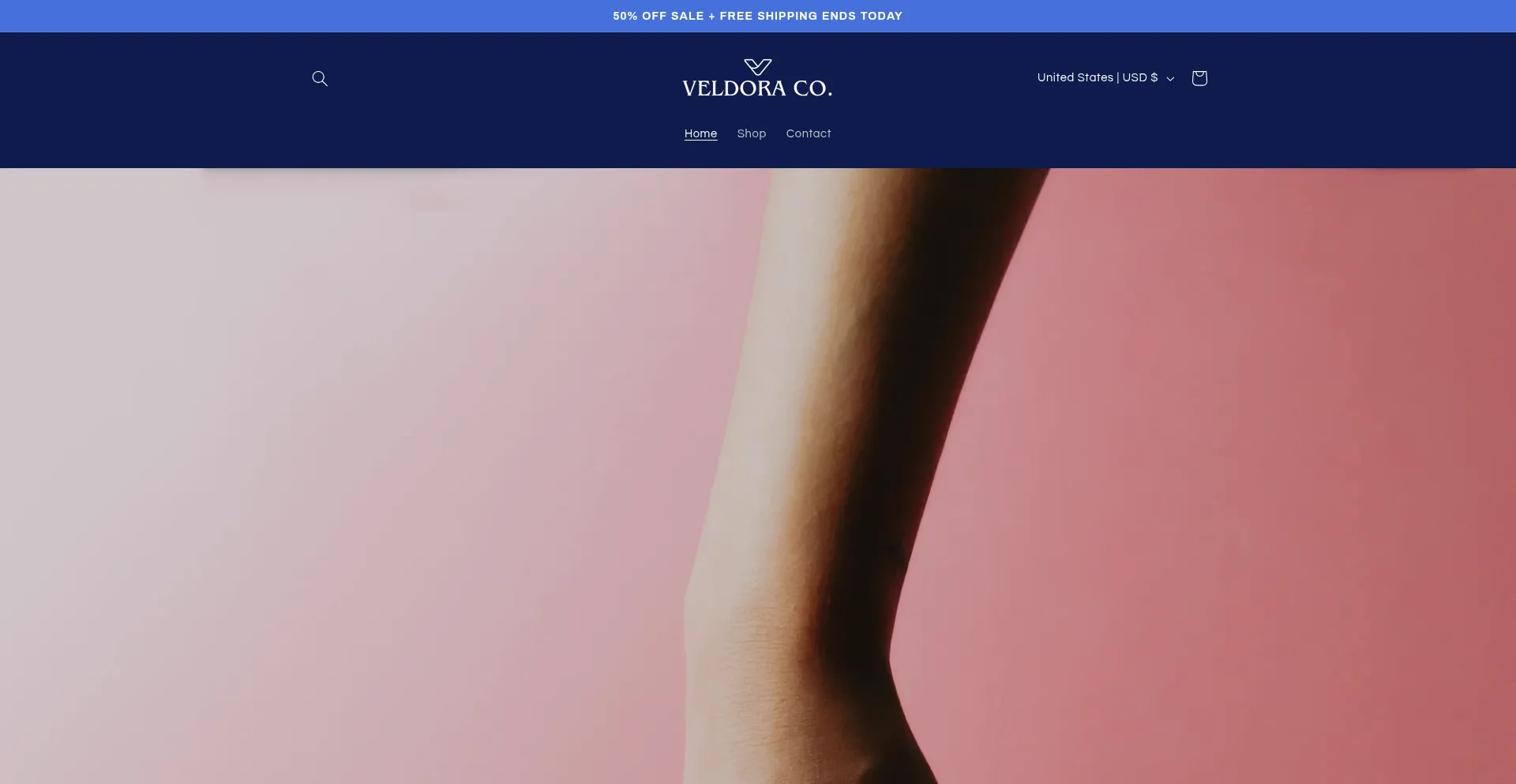 Website screenshot of Veldoraco.com