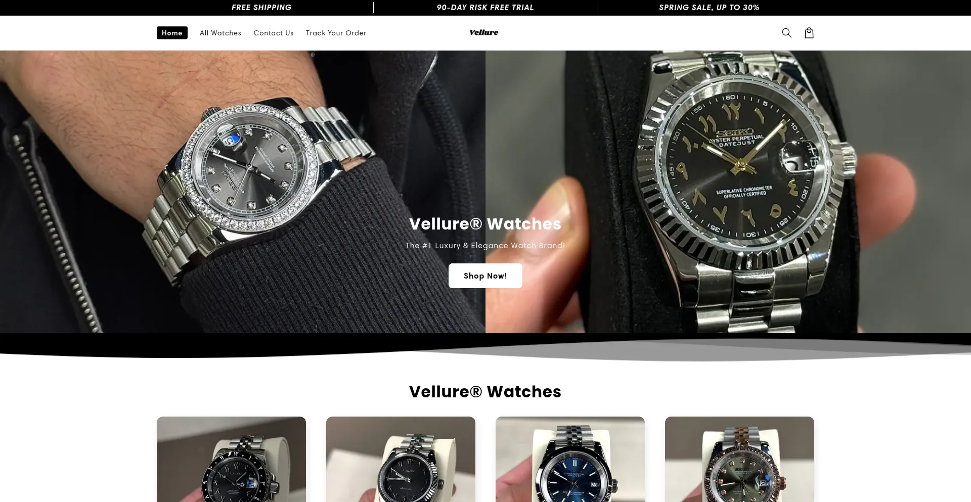 Website screenshot of Vellurestore.com