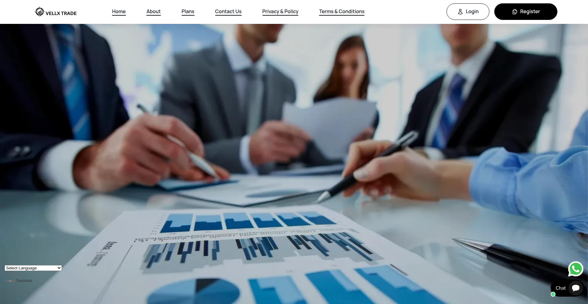 Website screenshot of Vellxtrade.com