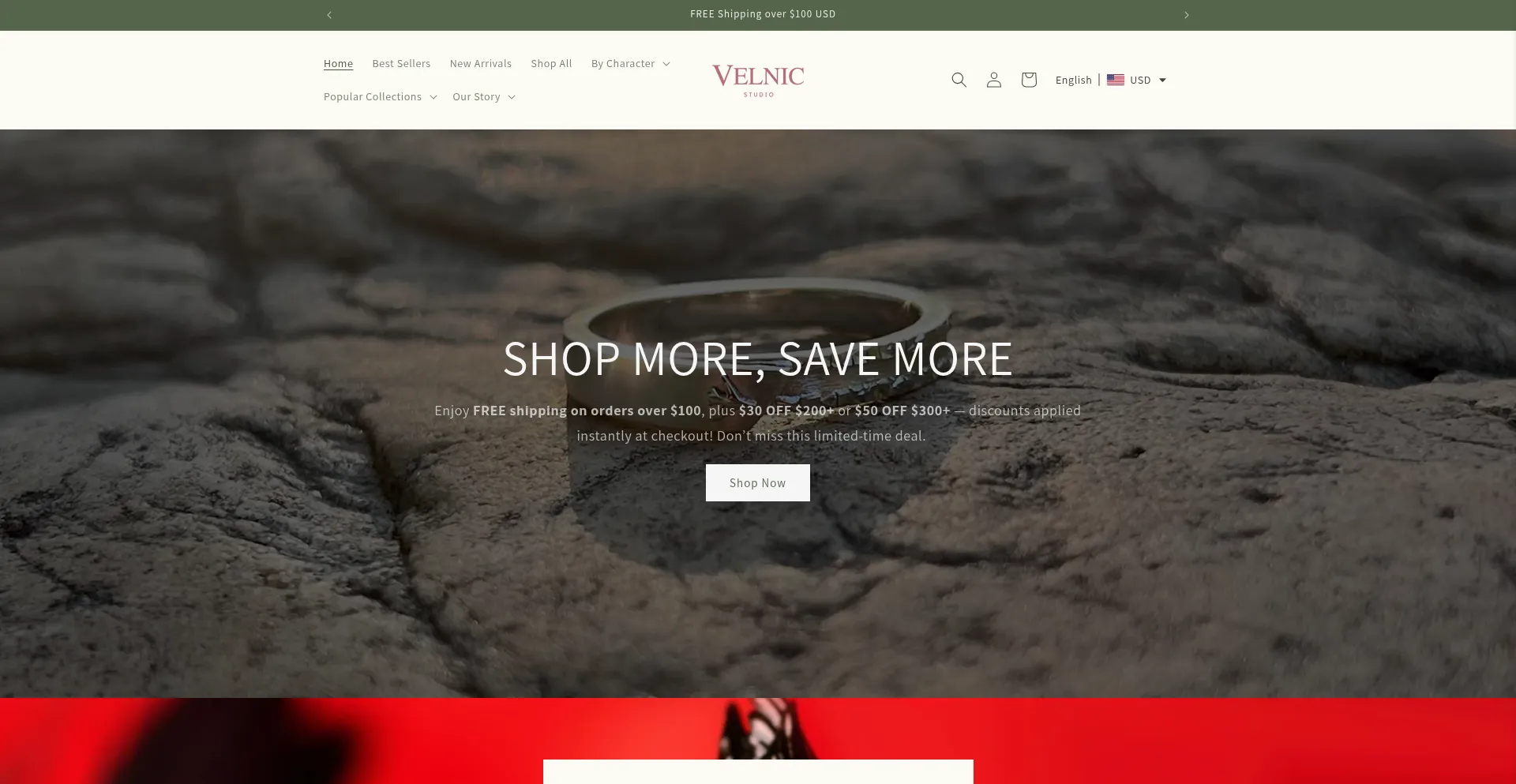 Website screenshot of Velnicstudio.com
