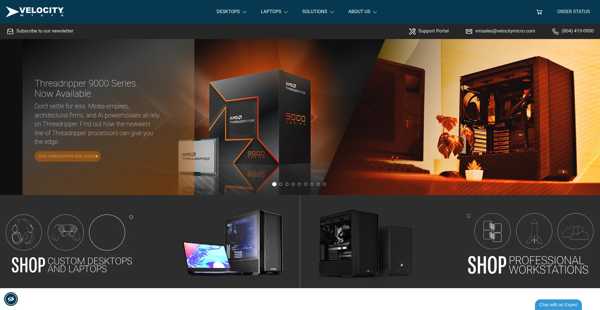 Website screenshot of Velocitymicro.com