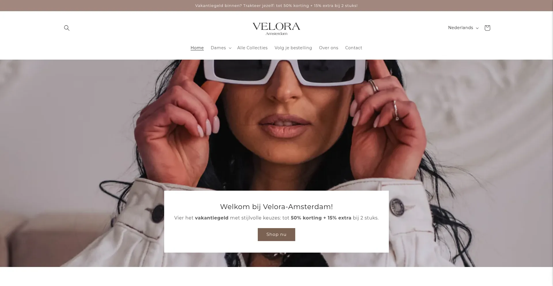 Website screenshot of Velora-amsterdam.com