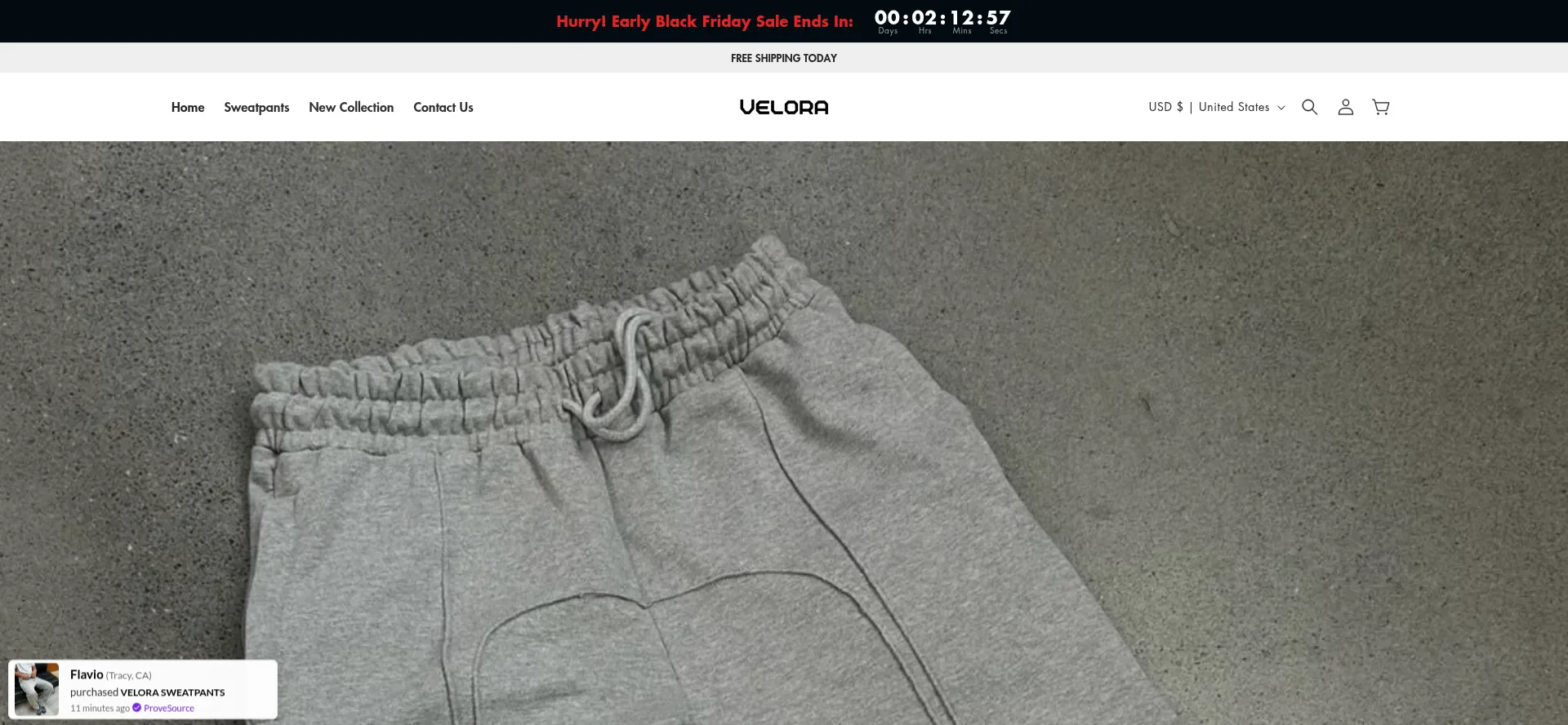 Website screenshot of Veloraapparel.com
