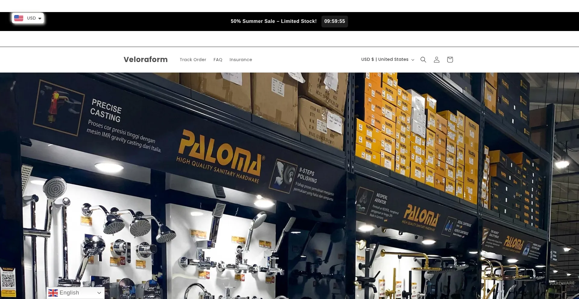 Website screenshot of Veloraform.com
