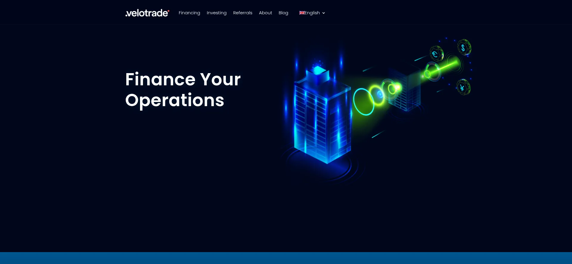 Website screenshot of Velotrade.com