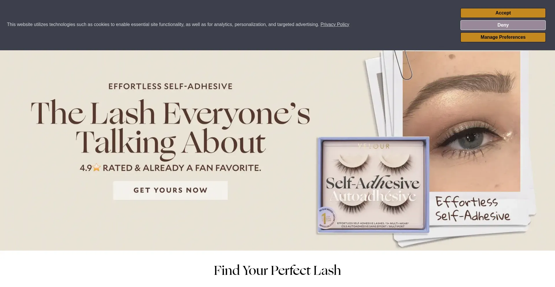Website screenshot of Velour.com