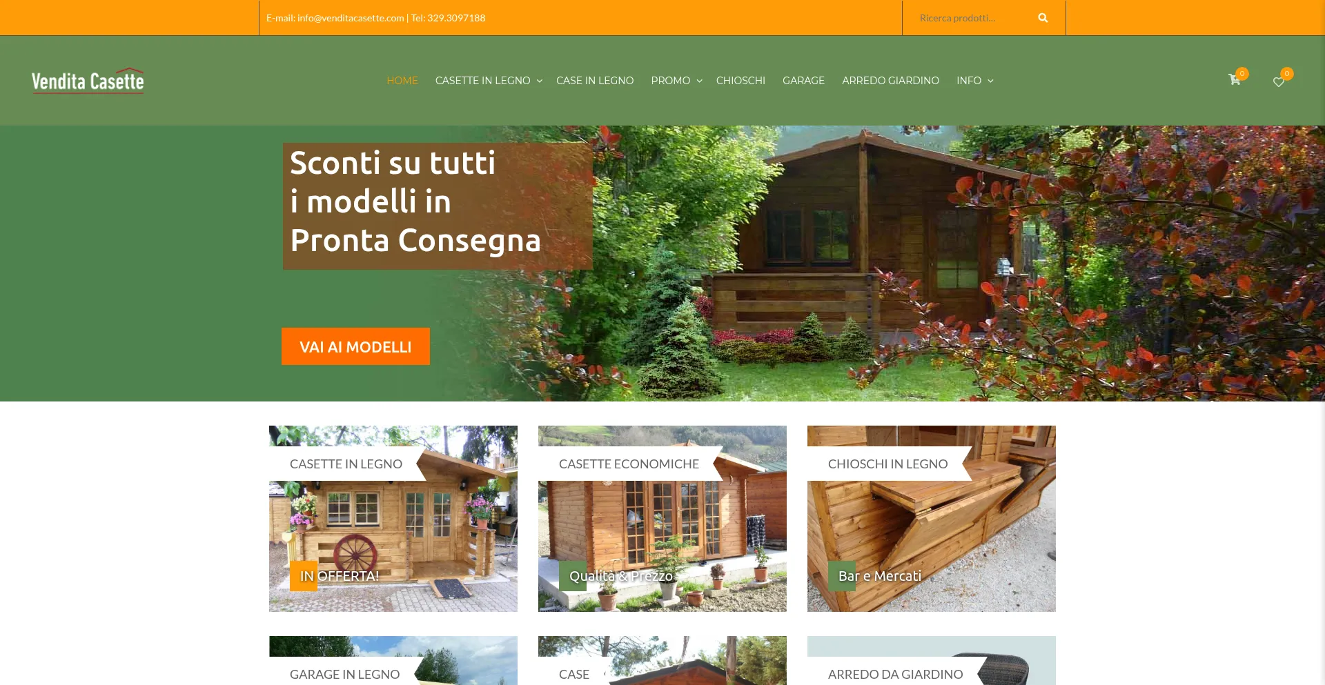 Website screenshot of Venditacasette.com