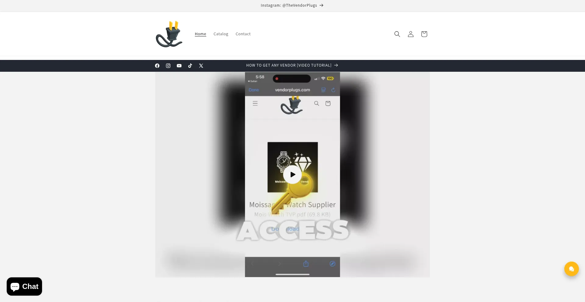 Website screenshot of Vendorplugs.com