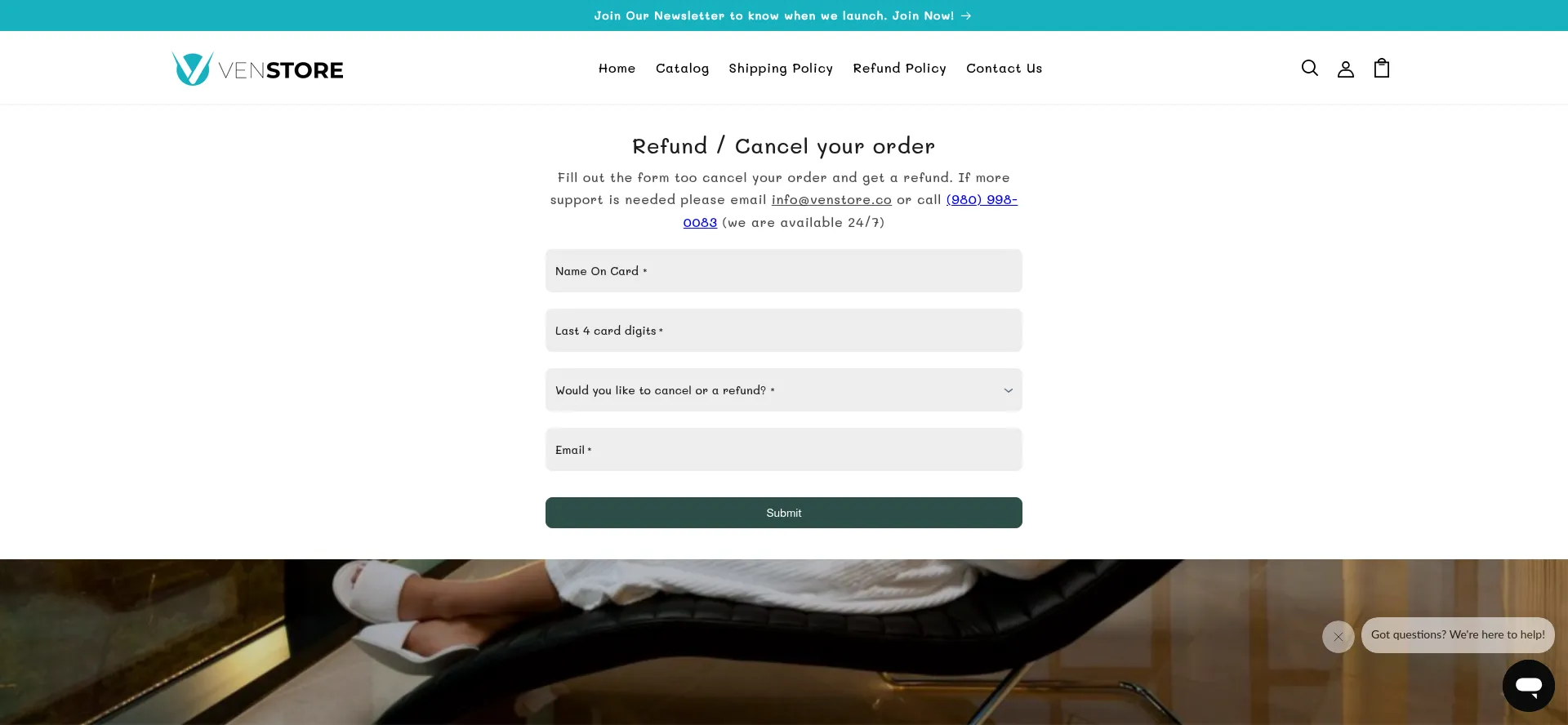 Website screenshot of Venstore.co