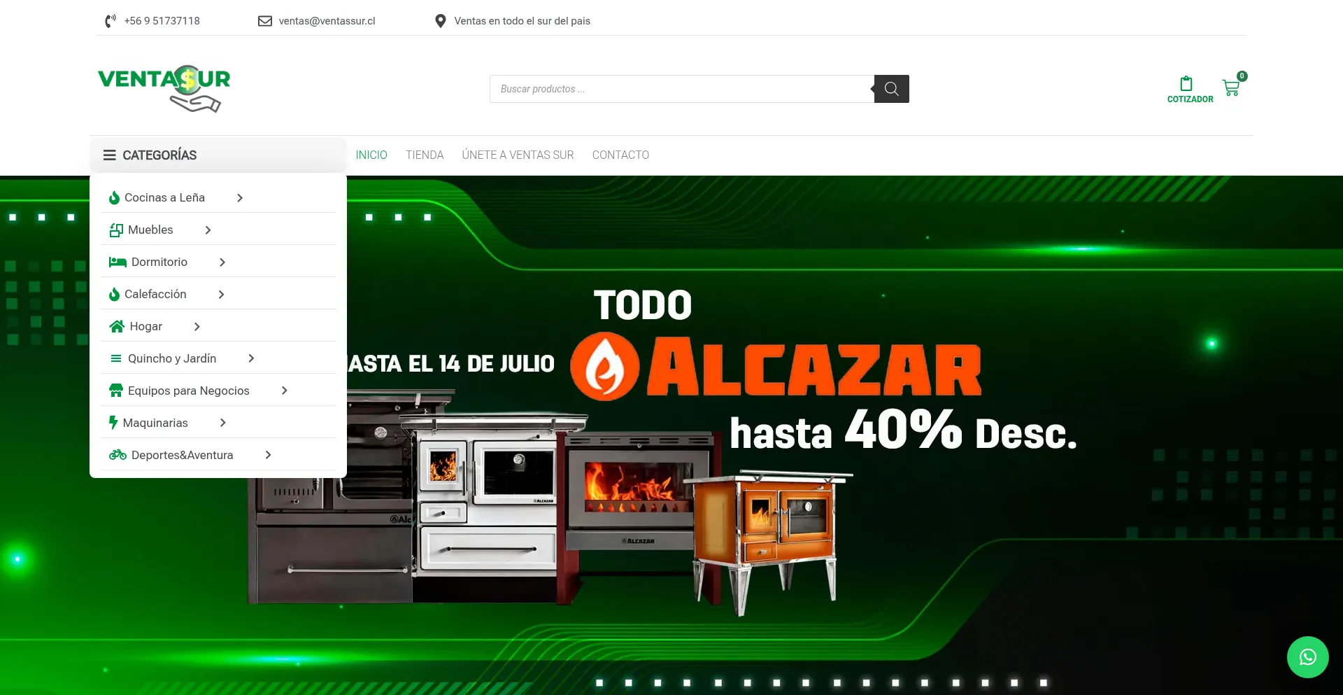 Website screenshot of Ventassur.cl