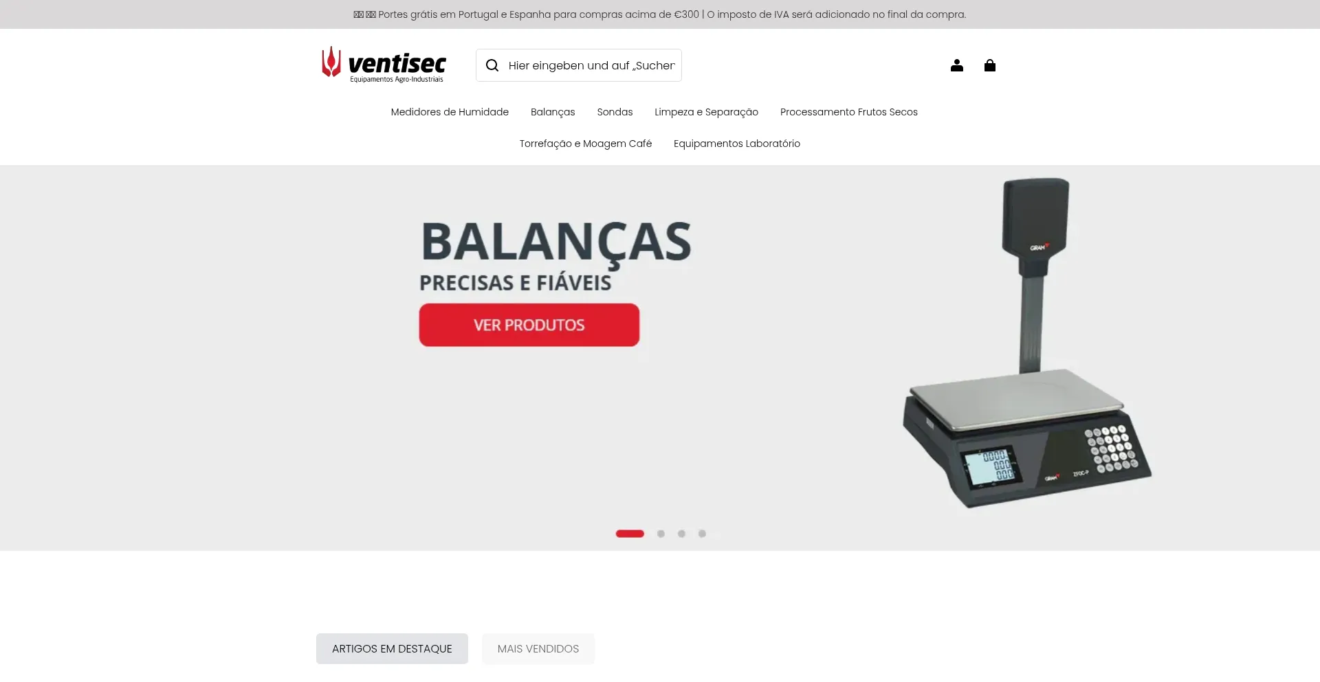 Website screenshot of Ventisec.shop