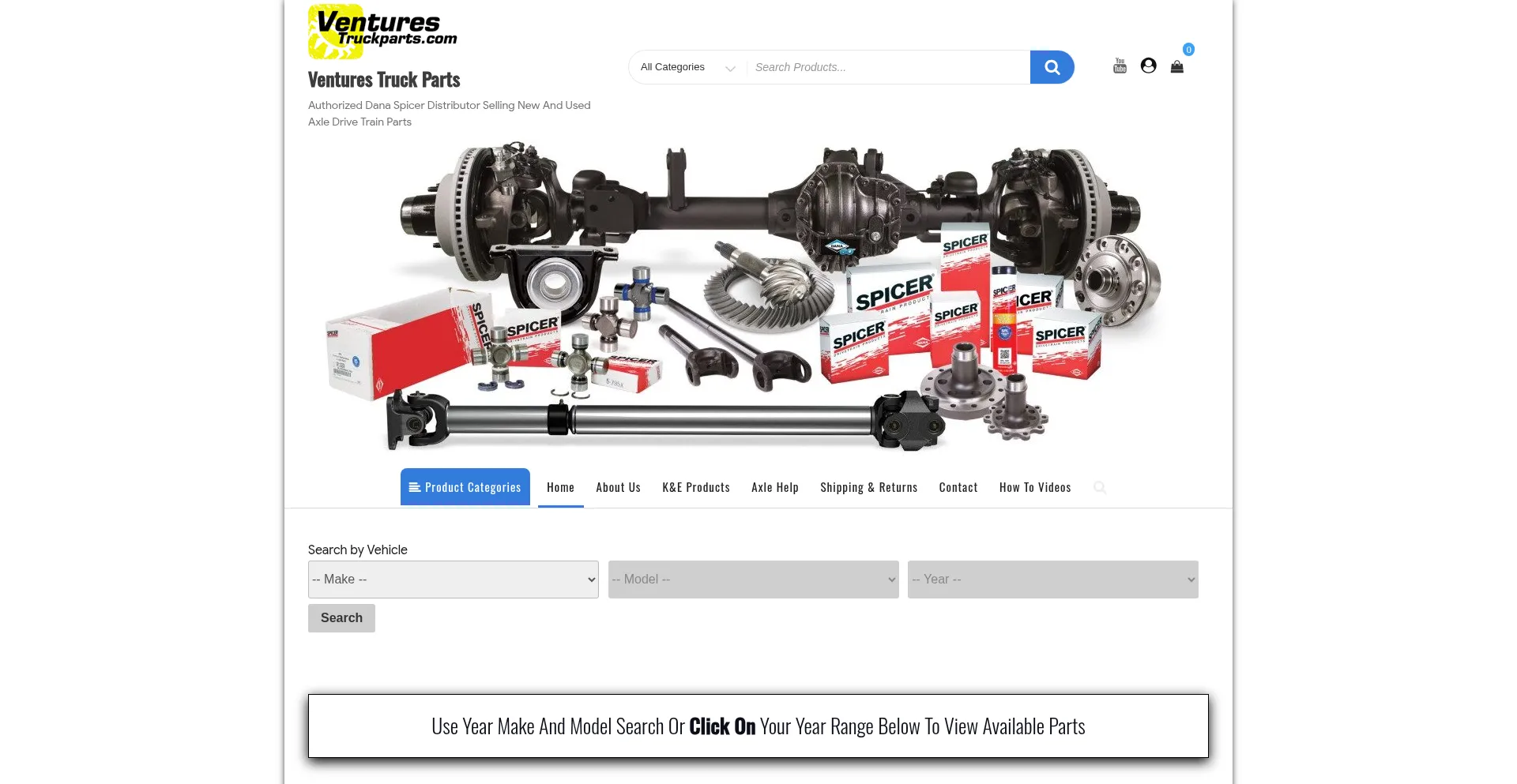 Venturestruckparts.com Screenshot