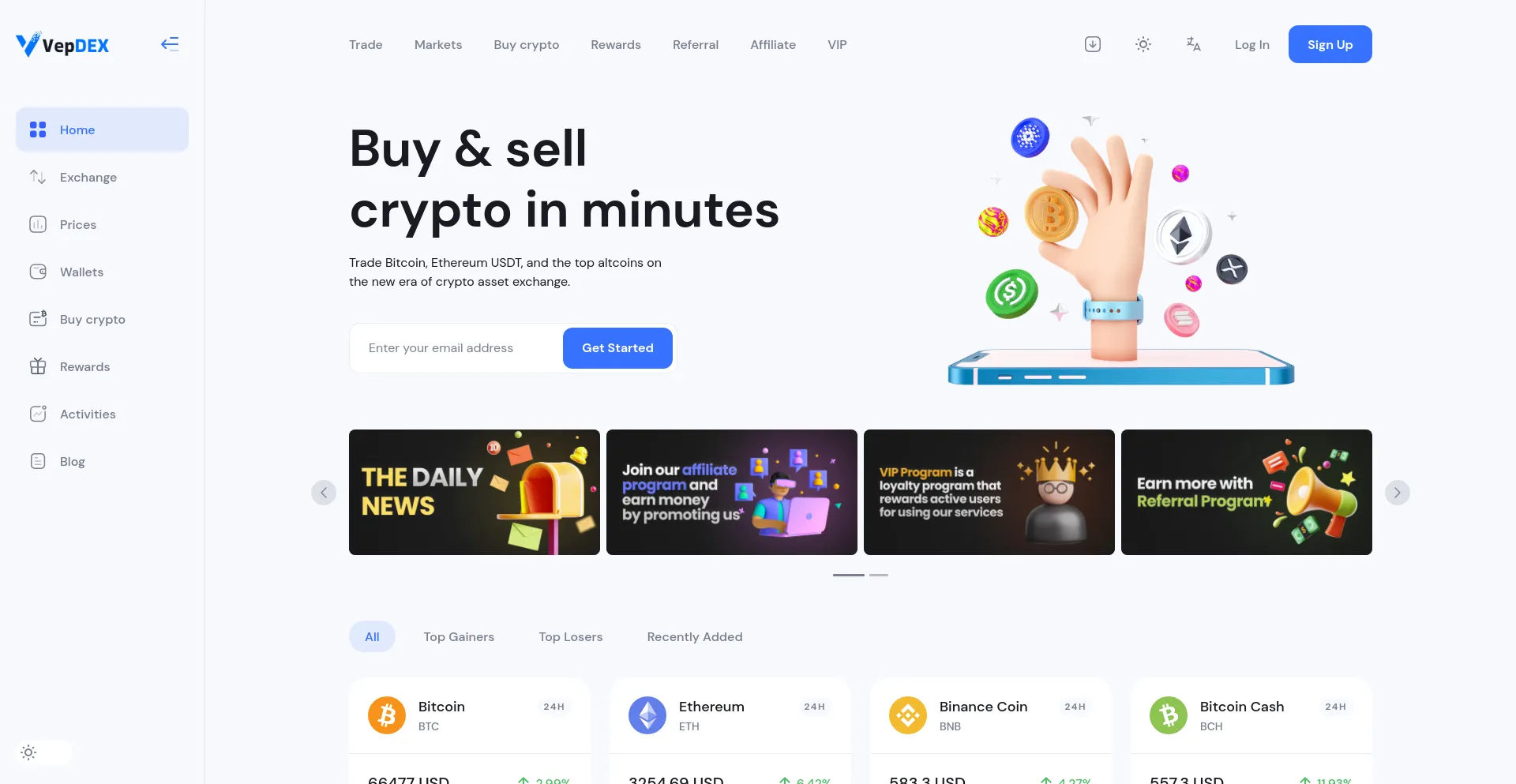 Website screenshot of Vepdex.com