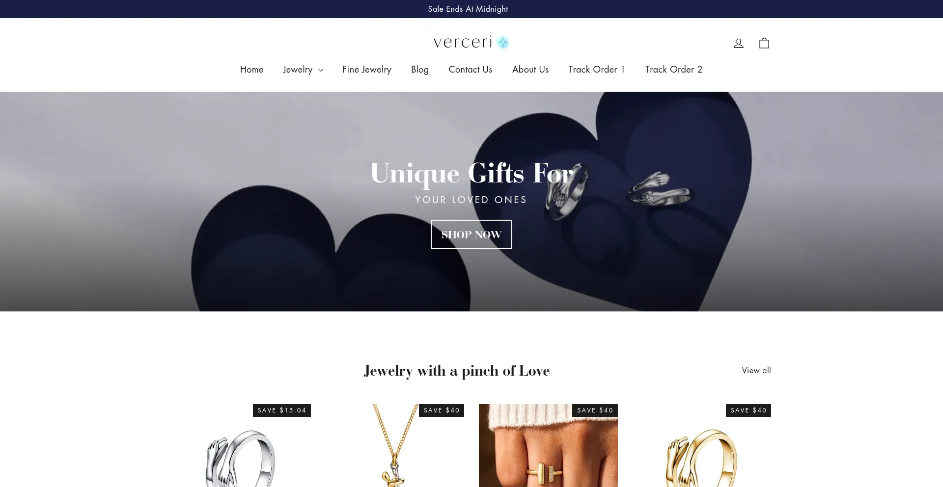 Website screenshot of Verceri.com