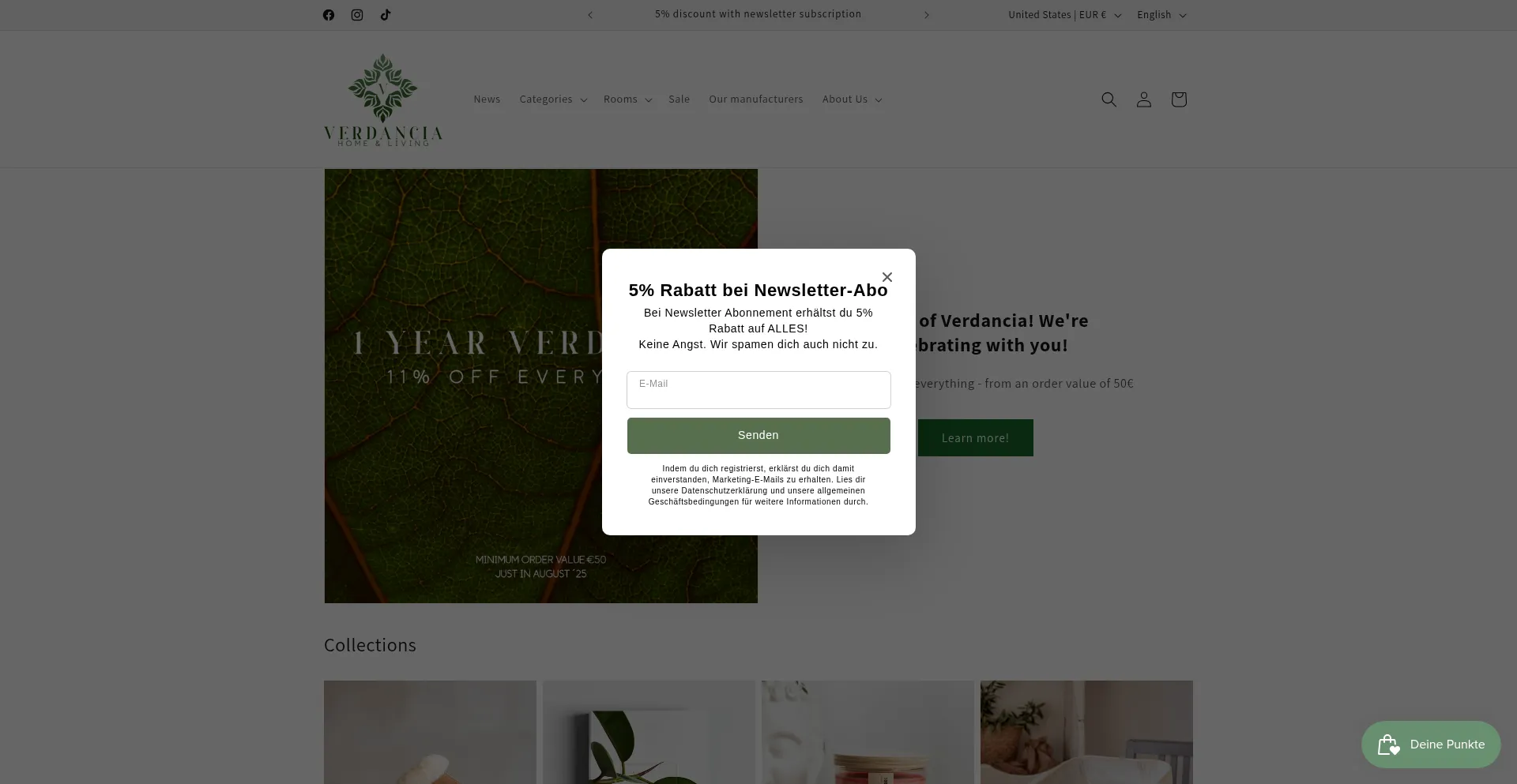 Website screenshot of Verdancia.de