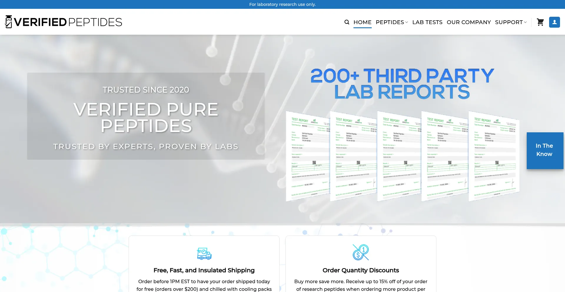 Verifiedpeptides.com Screenshot